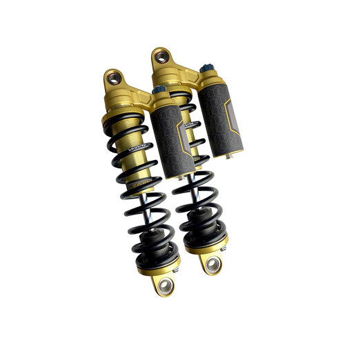 Legend LEG-1310-1914 REVO ARC Piggyback Suspension 13" Adjustable Rear Shock Absorbers Gold for Dyna 91-17