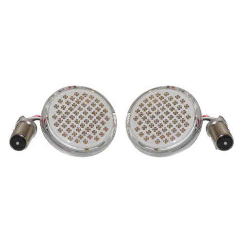 Letric Lighting Co LLC-D6A LED Turn Signal Inserts for H-D 02-Up w/Front or Rear Amber Deluxe