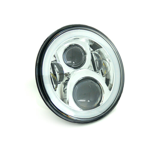 Letric Lighting Co LLC-LHC-7DC 7" LED Headlight Insert w/Halo Chrome for H-D/Indian Chief Classic/Dark Horse Models w/7" Headlight