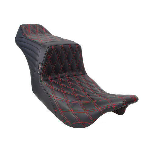 LePera Seats LP-LK-587DD-RED TailWhip Dual Seat w/Red Double Diamond Stitch for Touring 08-23