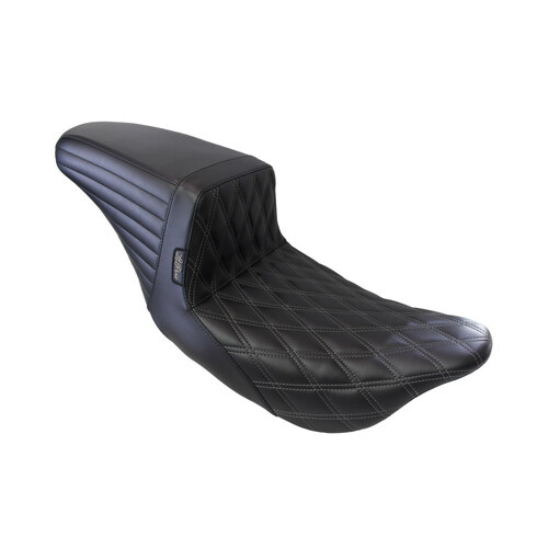 LePera Seats LP-LK-597DD-GMGREY Kickflip Dual Seat w/Gun Metal Grey Double Diamond Stitch for Touring 08-23