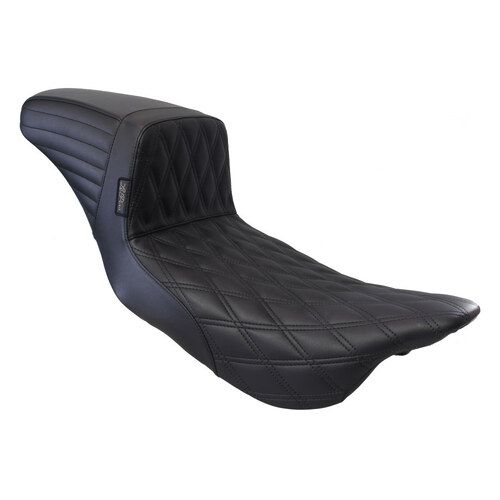 LePera Seats LP-LK-597DLDD Kickflip Daddy Long Legs Dual Seat w/Black Double Diamond Stitch for Touring 08-23