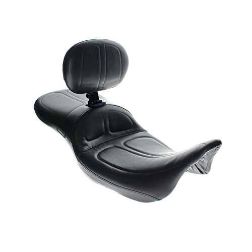 LePera Seats LP-LK-957DLBR Maverick Daddy Long Legs Dual Seat w/Backrest for Touring 08-Up