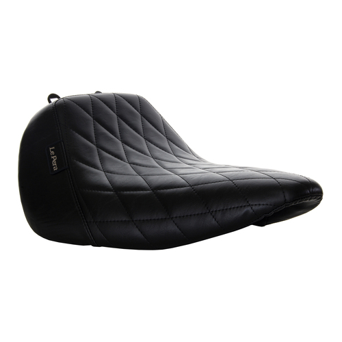 LePera Seats LP-LYO-007DM Bare Bones Solo Seat w/Black Diamond Stitch for Fatboy 18-Up/Breakout 23-Up