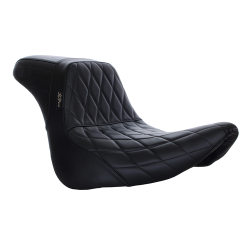 LePera Seats LP-LYO-590DM KickFlip Dual Seat w/Black Diamond Stitch for Fatboy 18-Up/Breakout 23-Up