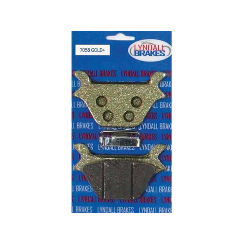 Lyndall Racing Brakes LRB-7058-G Gold-Plus Brake Pads for Rear on Big Twin/Sportster 87-99