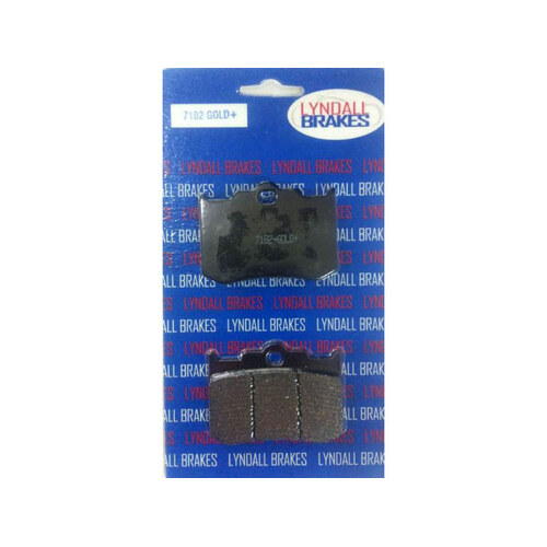 Lyndall Racing Brakes LRB-7182-G Gold-Plus Brake Pads for Performance Machine 125x4R & 137x4B Calipers Softail 06-Up w/Performance Machine Integrated 