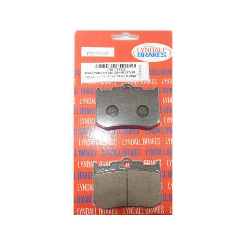 Lyndall Racing Brakes LRB-7182-Z Z-Plus Brake Pads for Performance Machine 125x4R & 137x4B Calipers Softail 06-Up w/Performance Machine Integrated Cal