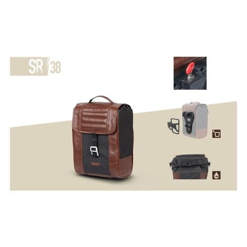 Shad SR38 Cafe Racer Saddle Bag Brown 10L