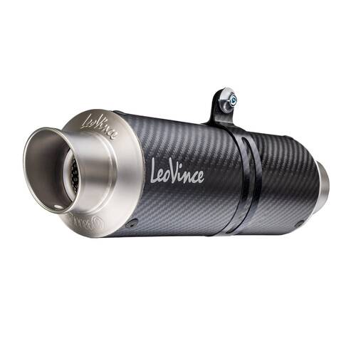 LeoVince LVFS3394M GP Corsa Matte Carbon Full Exhaust System w/Slash Cut End Cap for Kawasaki Z 125 Pro 17-22