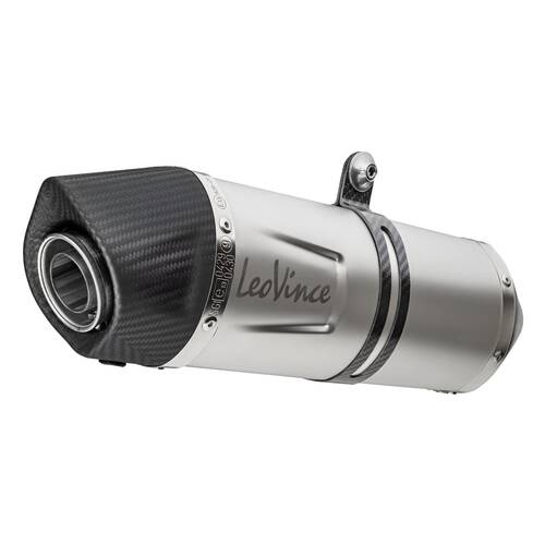 LeoVince LVSO14304E LV One Evo Stainless Steel Slip-On Muffler w/Carbon End Cap for Kawasaki Versys 1000 19-22