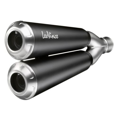 LeoVince LVSO15105 GP Duals Stainless Black Slip-On Mufflers w/Stainless End Cap for Suzuki SV 650 16-22/SV 650 X 18-20