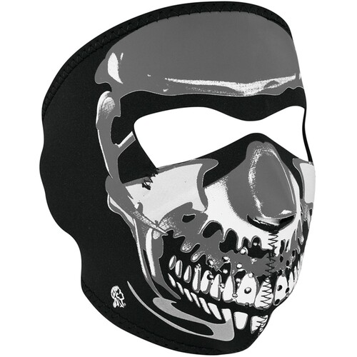 Zanheadgear Full Face Neoprene Mask Chrome Skull