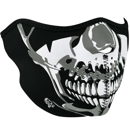 Zanheadgear Half Face Neoprene Mask Chrome Skull