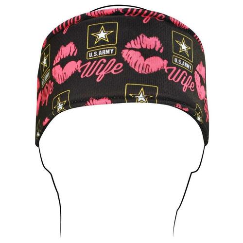 Zanheadgear Headband Army Wife Kisses Nylon/Terry Cloth Lined 35" Long