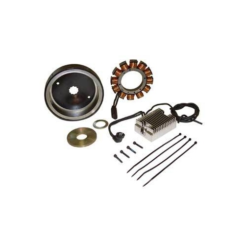 V-Factor 17833 Alternator Standard Charging Kit with Chrome Regulator for Big Twin 1970-99 32Amp Suit Harley or Custom Use