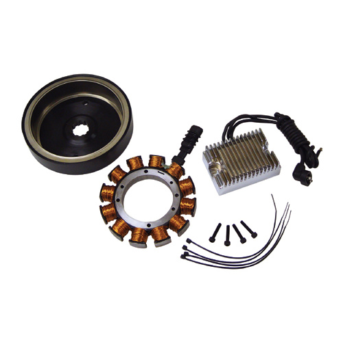 V-Factor 17850 Alternator Charging Kit with Chrome Regulator Big Twin 1970-99 32Amp Suitable for custom use e.g Bikes with Belt Drive