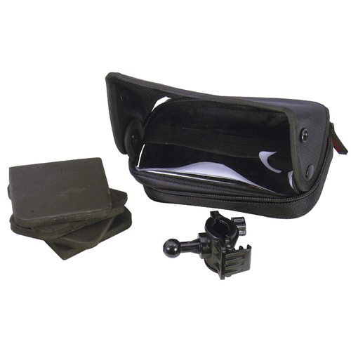 GPS/SMARTPHONE MOUNT & CASE FITS LARGER SMARTPHONES,WATER RESISTANT, 7 1/4"X 4 1/4"X 2"