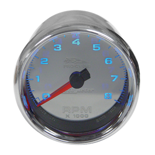 TACHOMETER8000 RPM AUTOMETER CUSTO M APPCHROME DIALCP BEZEL/CUP12 V