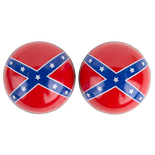 Trik Tops 53210 Custom Valve Stem Cap Pair Rebel Flag Full Color