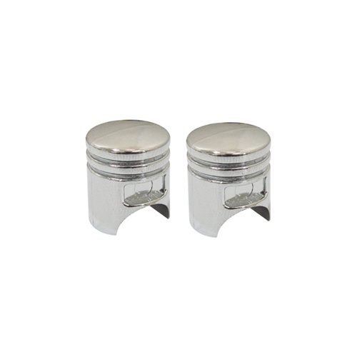 Trik Tops 53225 Custom Valve Stem Cap Pair Piston Chrome