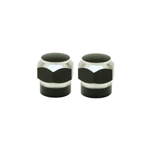 Trik Tops 53229 Custom Valve Stem Cap Pair Hax Black with Machined Finish