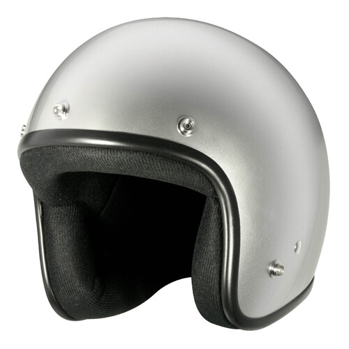 M2R 225 Gloss Silver Helmet [Size:MD]