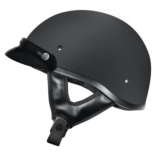 M2R Rebel Shorty Solid Matte Black Helmet w/Studs [Size:SM]