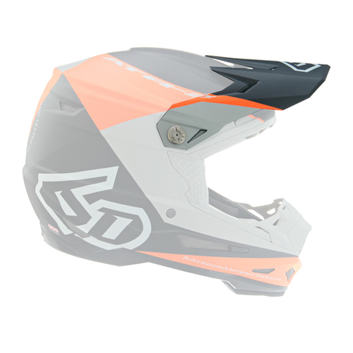 6D Replacement Peak for ATR-2 Helmet Quadrant Neon Orange/Grey/Black