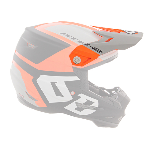 6D Replacement Peak for ATR-2 Helmet Helo Orange/Grey