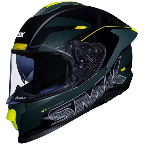 SMK Titan Firefly Matte Black/Green/Yellow MA284 Helmet [Size:XS]