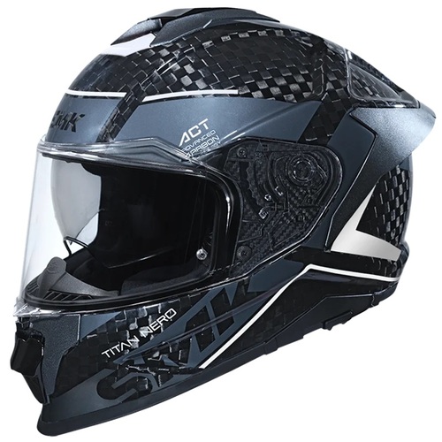 SMK Titan Carbon Nero Black/Grey/White GL261 Helmet [Size:XS]