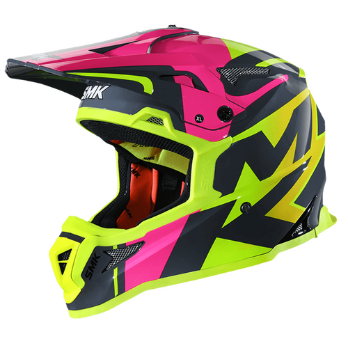 SMK Allterra X-Power Grey/Yellow/Pink GL649 Helmet [Size:MD]