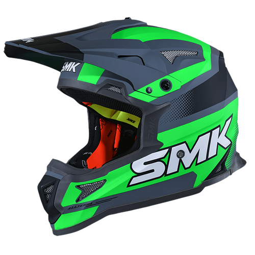 SMK Allterra X-Throttle Matte Grey/Green/Black MA682 Helmet [Size:XS]