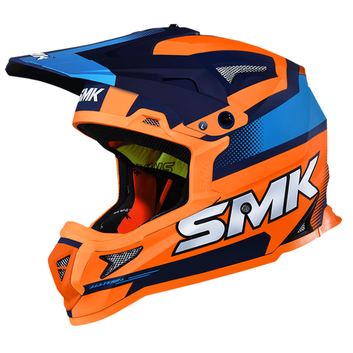 SMK Allterra X-Throttle Matte Blue/Orange/Blue MA575 Helmet [Size:2XL]