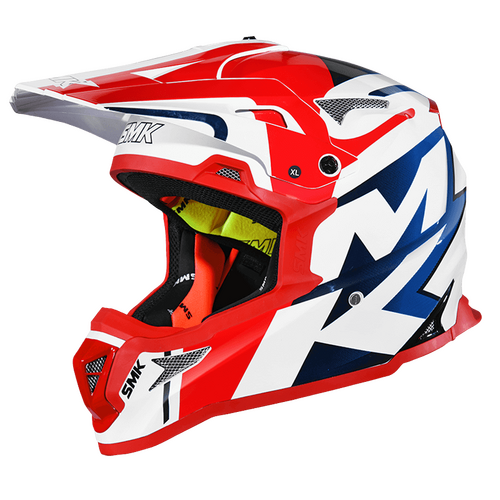 SMK Allterra X-Power White/Blue/Red Helmet [Size:XS]