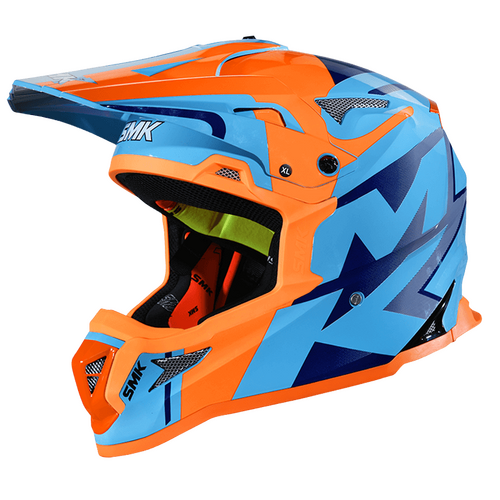 SMK Allterra X-Power Blue/Blue/Orange GL557 Helmet [Size:XS]