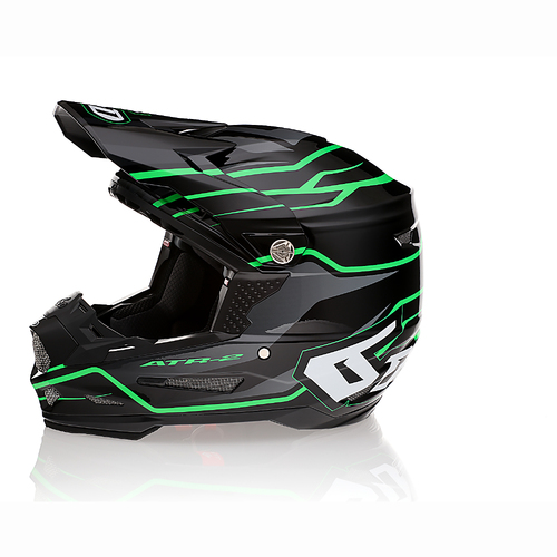 6D ATR-2 Phase Black/Green Helmet [Size:SM]