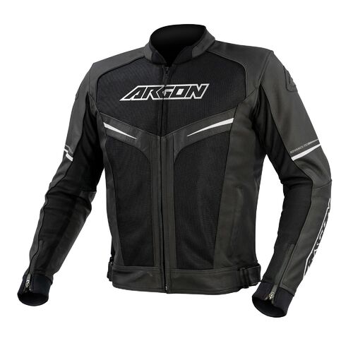 Argon Fusion Black/White Leather Jacket [Size:60]