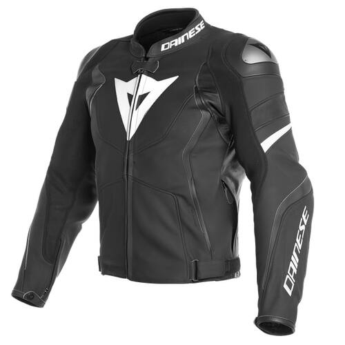 Dainese Avro 4 Matte Black/Matte Black/White Leather Jacket [Size:60]