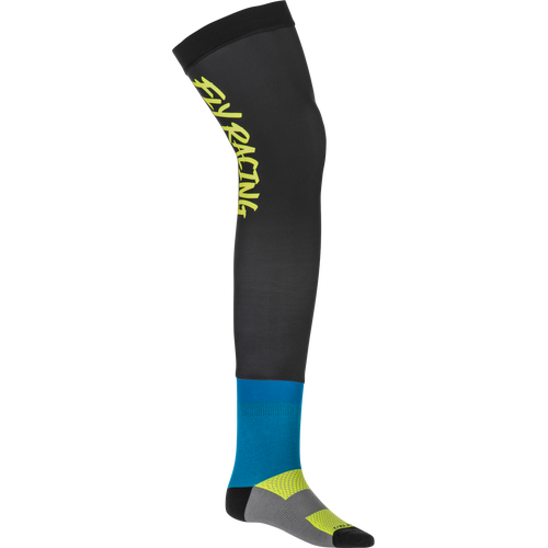 FLY 2023 Hi-Vis/Black/Blue Knee Brace Socks [Size:SM/MD]