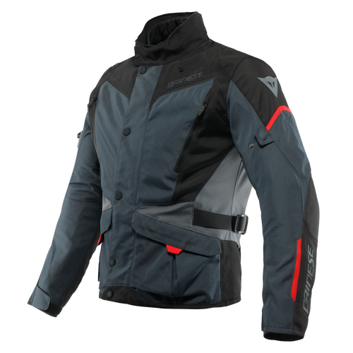 Dainese Tempest 3 D-Dry Ebony/Black/Lava Red Textile Jacket [Size:48]