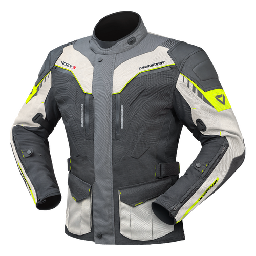 DriRider Nordic V Grey/Lime Textile Jacket [Size:SM]