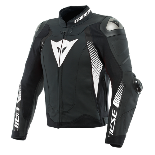 Dainese Super Speed 4 Matte Black/White Leather Jacket [Size:44]