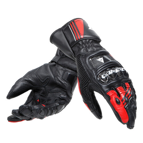 Dainese Druid 4 Black/Lava Red/White Leather Gloves [Size:2XL]