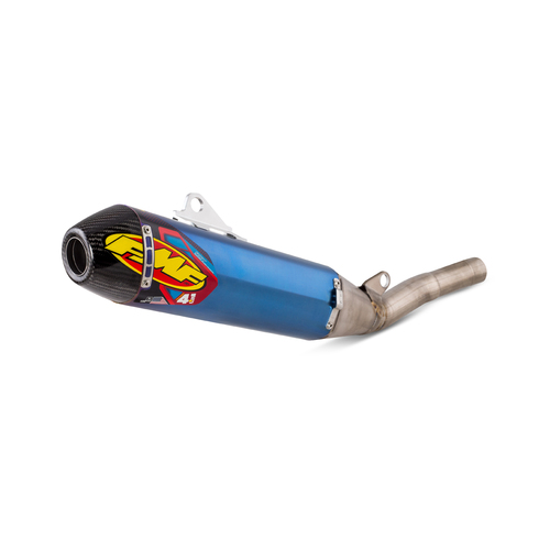 FMF Racing Factory 4.1 RCT Blue Anodized Titanium Slip-On Muffler w/Carbon End Cap for Yamaha YZ450F 18-24/YZ450FX/WR450F 19-24