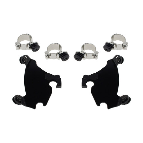 Memphis Shades MEM-MEB1981 Black Gauntlet Trigger-Lock Mounting Hardware for Street 500 15-20/Dyna 91-05/Sportster 87-12