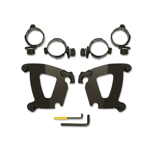 Memphis Shades MEM-MEB2050 Black Road Warrior Trigger-Lock Mounting Hardware for Softail Fat Bob 18-Up