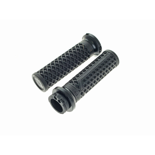 ODI ODI-V31VHCWB-MB Vans Signature Lock-On Handgrips Black/Black for H-D w/Throttle Cable