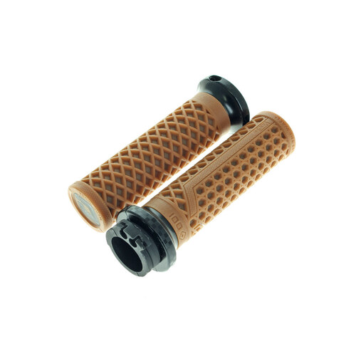 Odi ODI-V31VHCWGR-BC Vans Signature Lock-On Handgrips Gum Rubber/Black Checker for H-D w/Throttle Cable